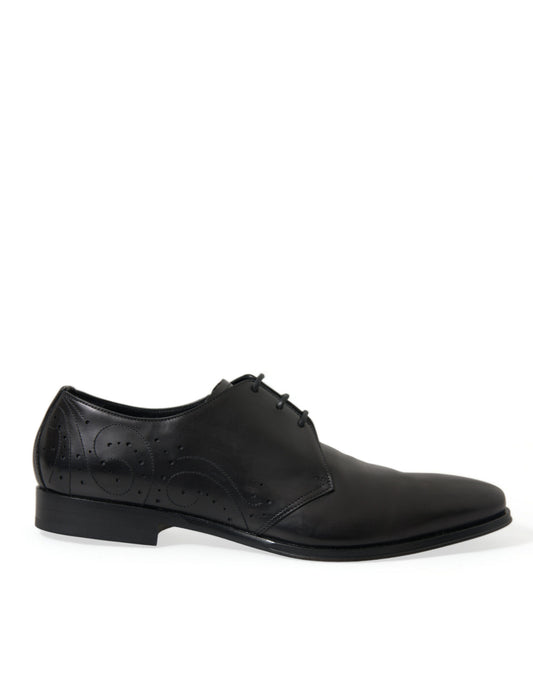 Dolce & Gabbana Black Leather Lace Up Formal Derby Dress Shoes Dolce & Gabbana
