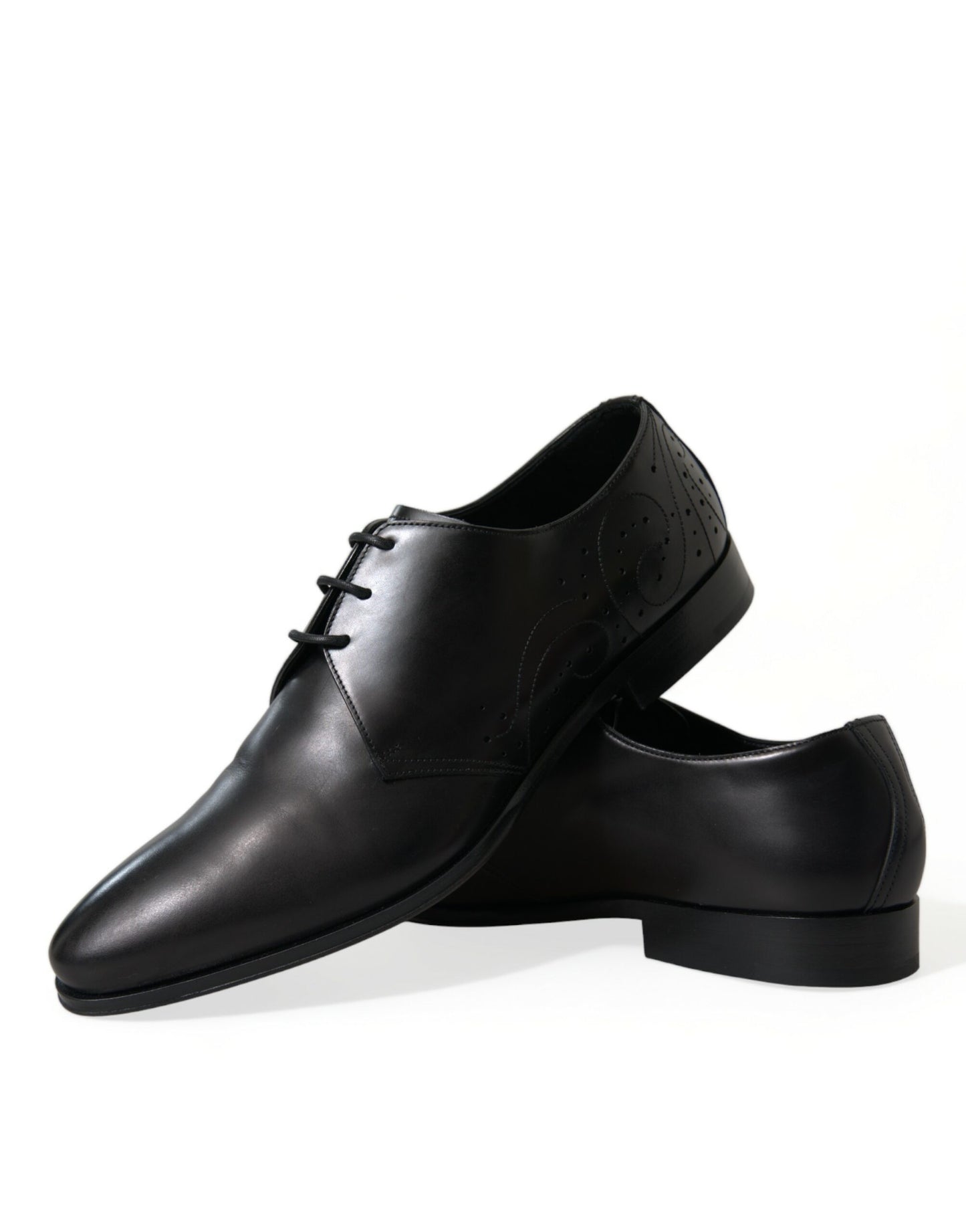 Dolce & Gabbana Black Leather Lace Up Formal Derby Dress Shoes Dolce & Gabbana