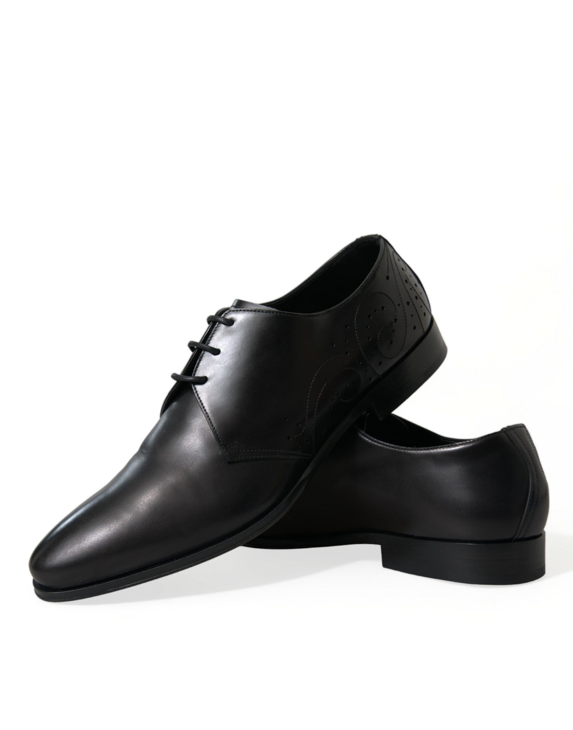Dolce & Gabbana Black Leather Lace Up Formal Derby Dress Shoes Dolce & Gabbana