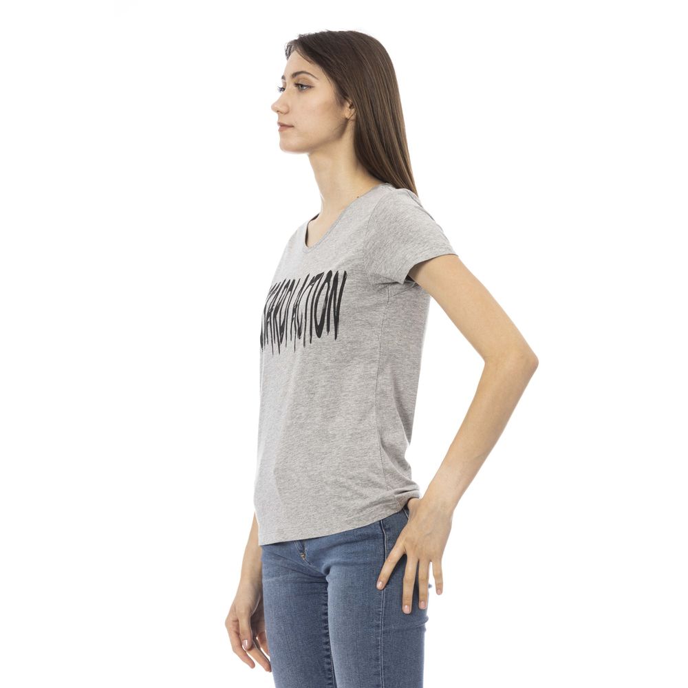 Trussardi Action Gray Cotton Women T-Shirt Trussardi Action