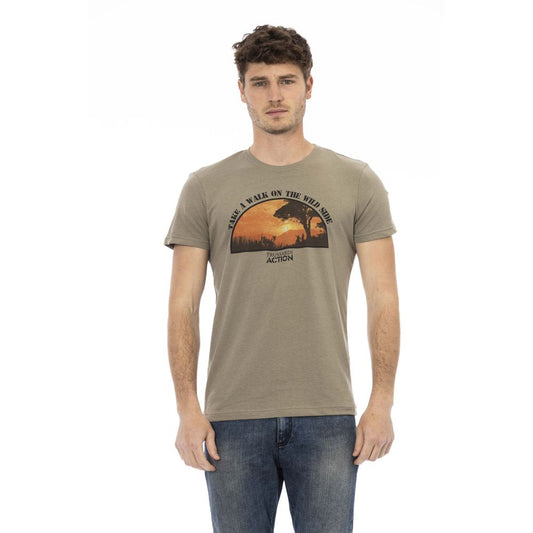 Trussardi Action Green Cotton Men T-Shirt Trussardi Action