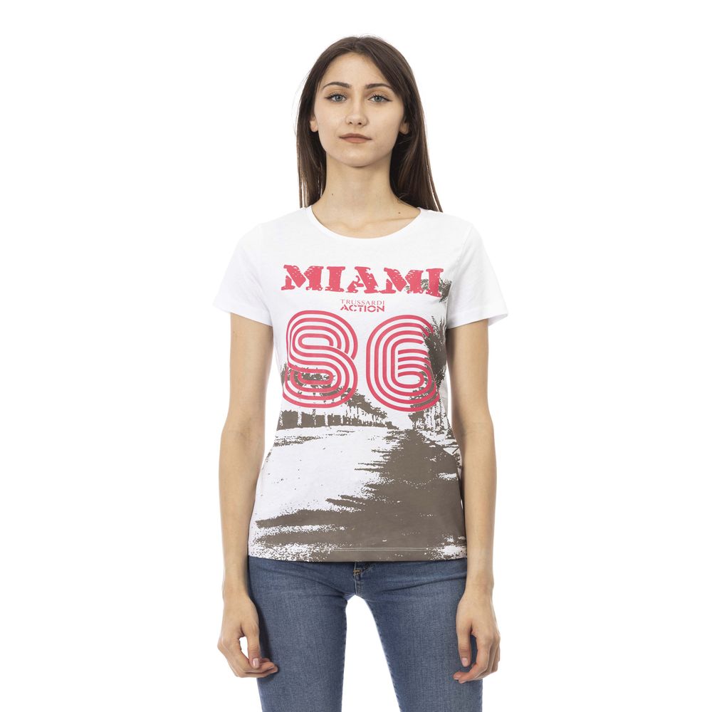 Trussardi Action White Cotton Women T-Shirt Trussardi Action