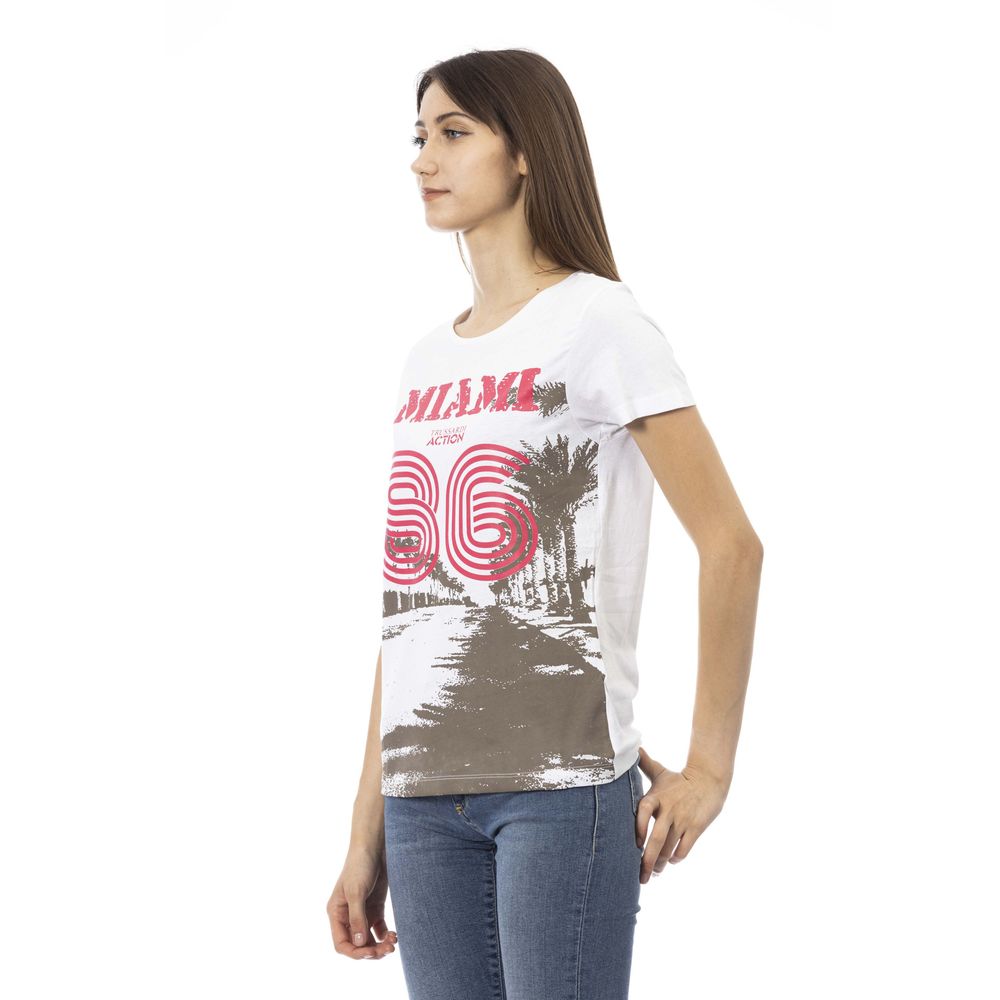 Trussardi Action White Cotton Women T-Shirt Trussardi Action