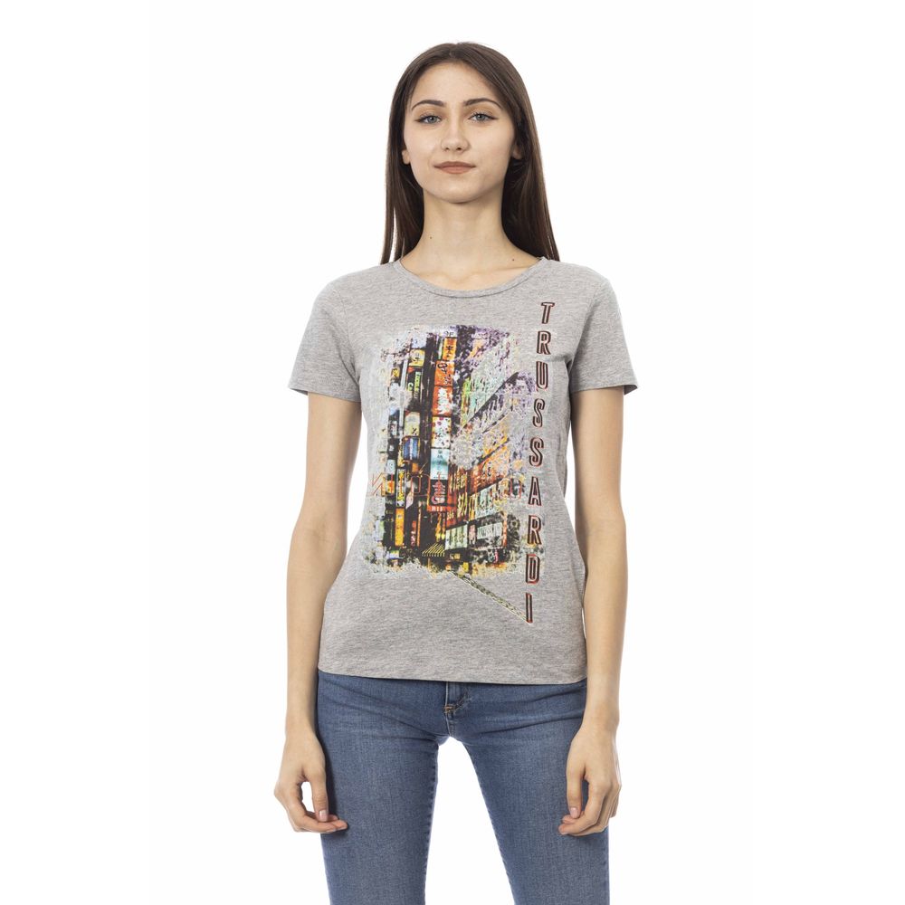 Trussardi Action Gray Cotton Women T-Shirt Trussardi Action