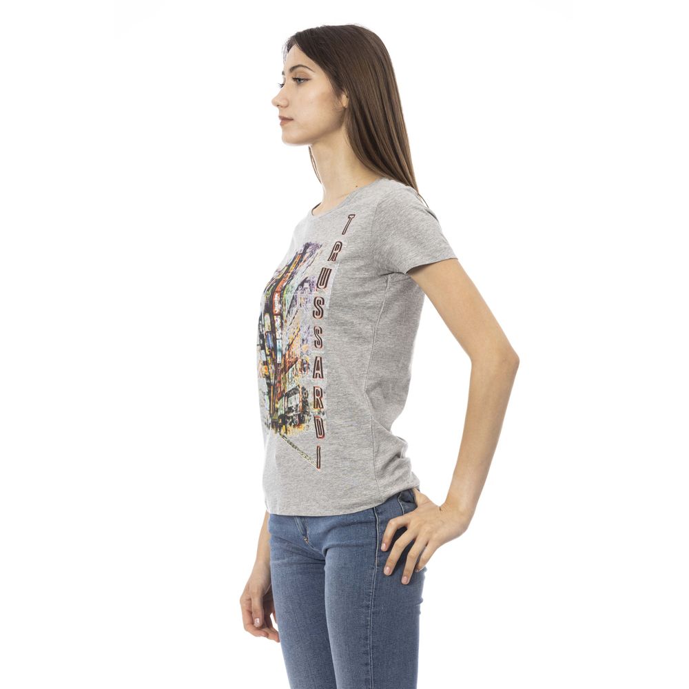 Trussardi Action Gray Cotton Women T-Shirt Trussardi Action