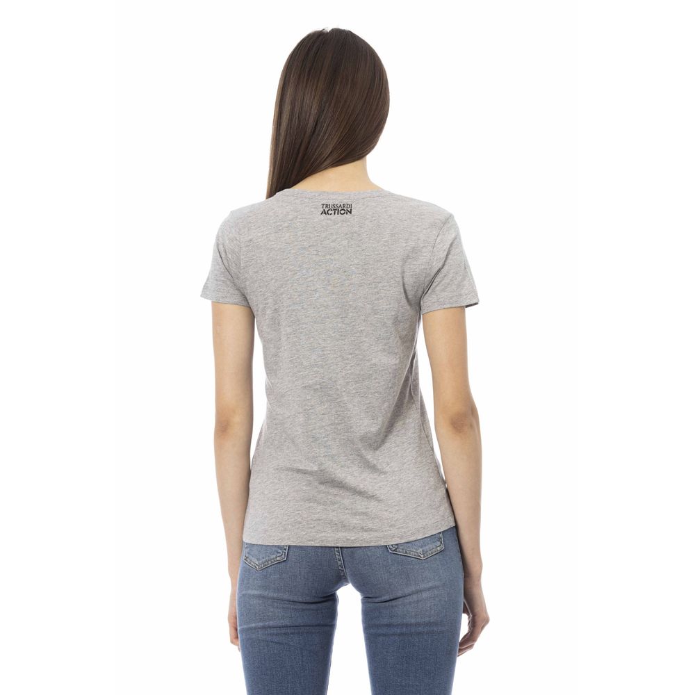Trussardi Action Gray Cotton Women T-Shirt Trussardi Action