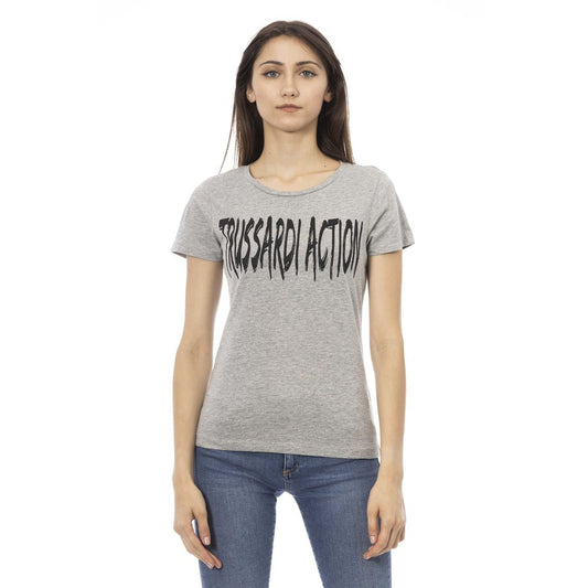 Trussardi Action Gray Cotton Women T-Shirt Trussardi Action