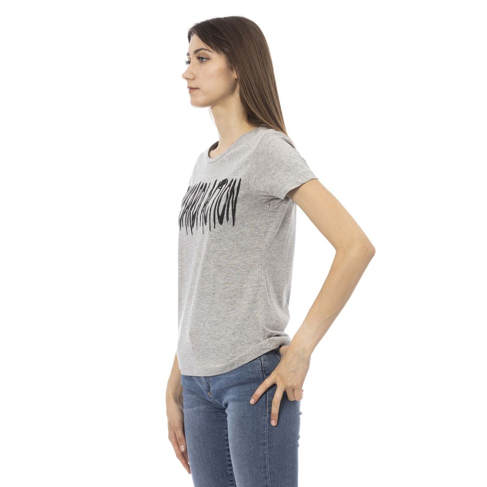 Trussardi Action Gray Cotton Women T-Shirt Trussardi Action