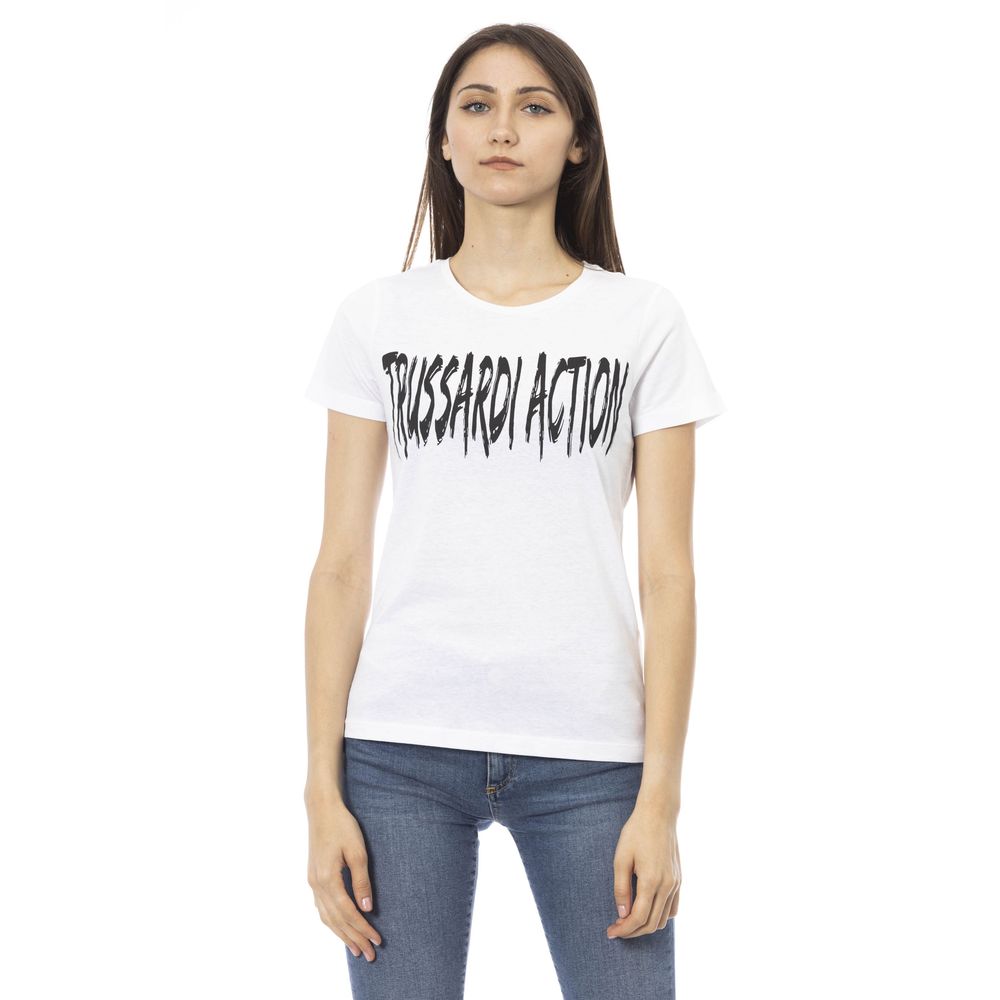 Trussardi Action White Cotton Women T-Shirt Trussardi Action