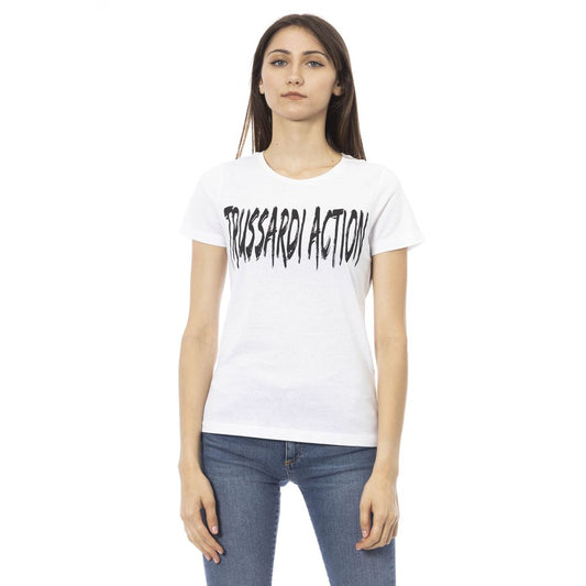 Trussardi Action White Cotton Women T-Shirt Trussardi Action