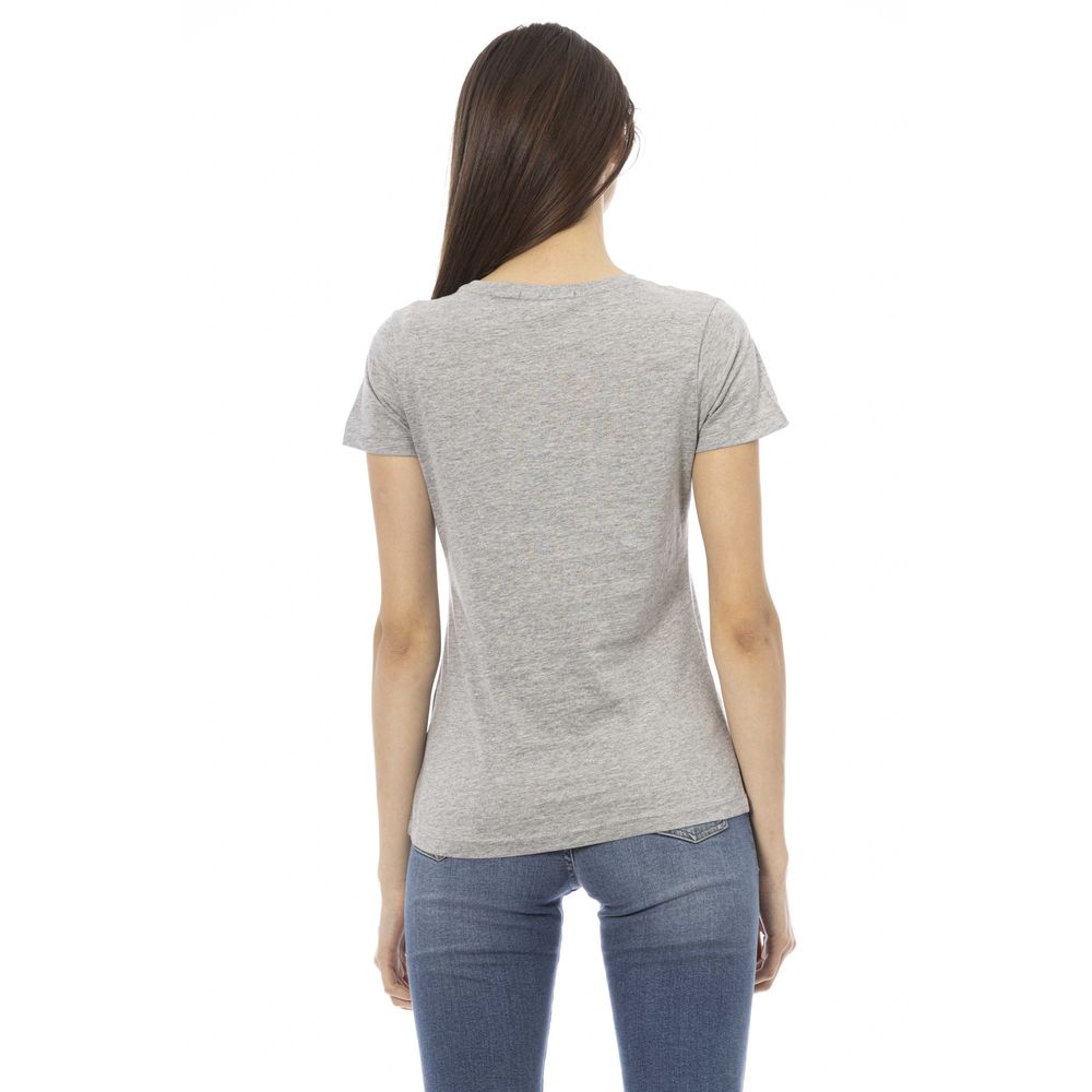 Trussardi Action Gray Cotton Women T-Shirt Trussardi Action