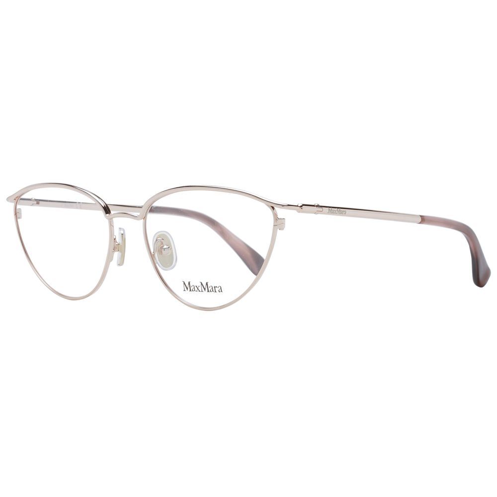 Max Mara rose gold metal glasses frames with clear lenses, stylish and lightweight for everyday wear.
