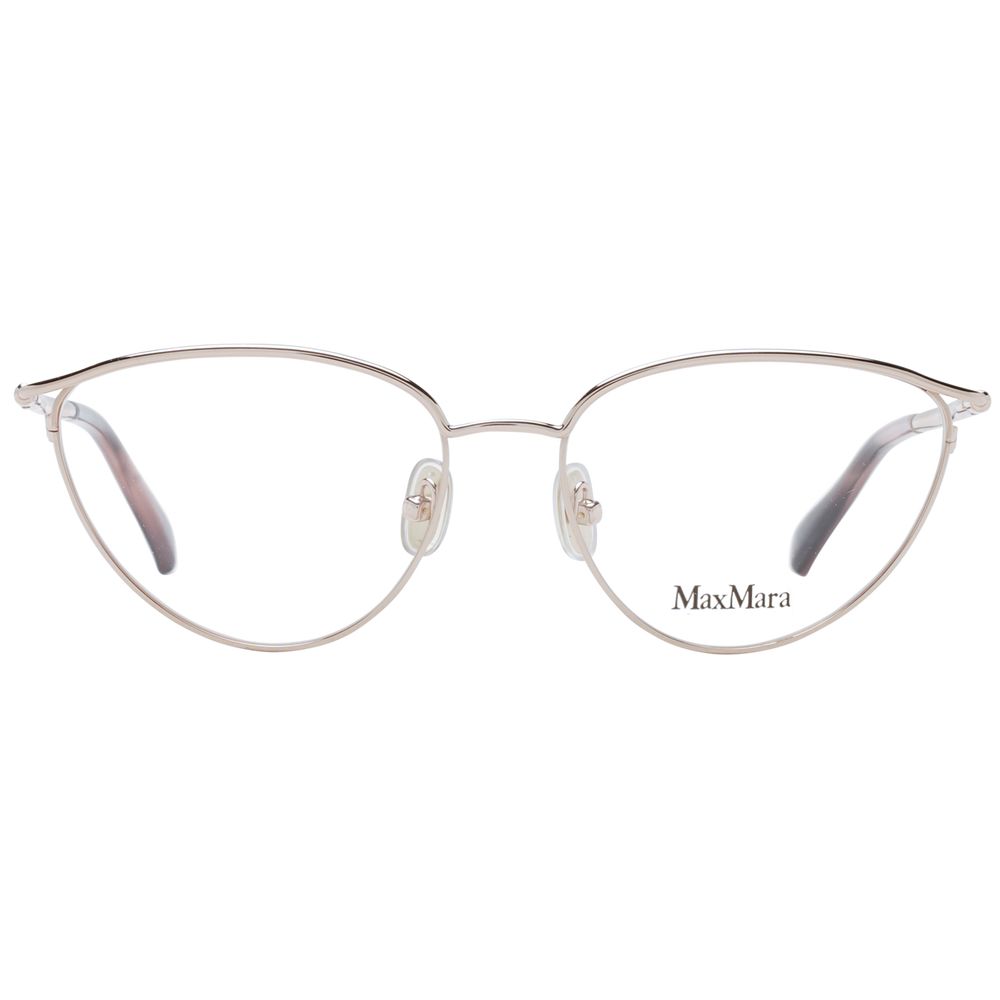 Max Mara rose gold metal glasses frames with clear lenses, stylish and lightweight for everyday wear.