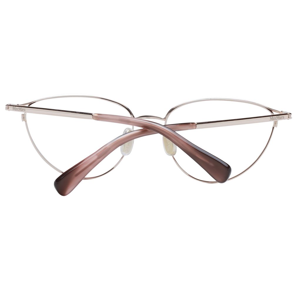 Max Mara rose gold metal glasses frames with clear lenses, stylish and lightweight eyewear for a modern look.