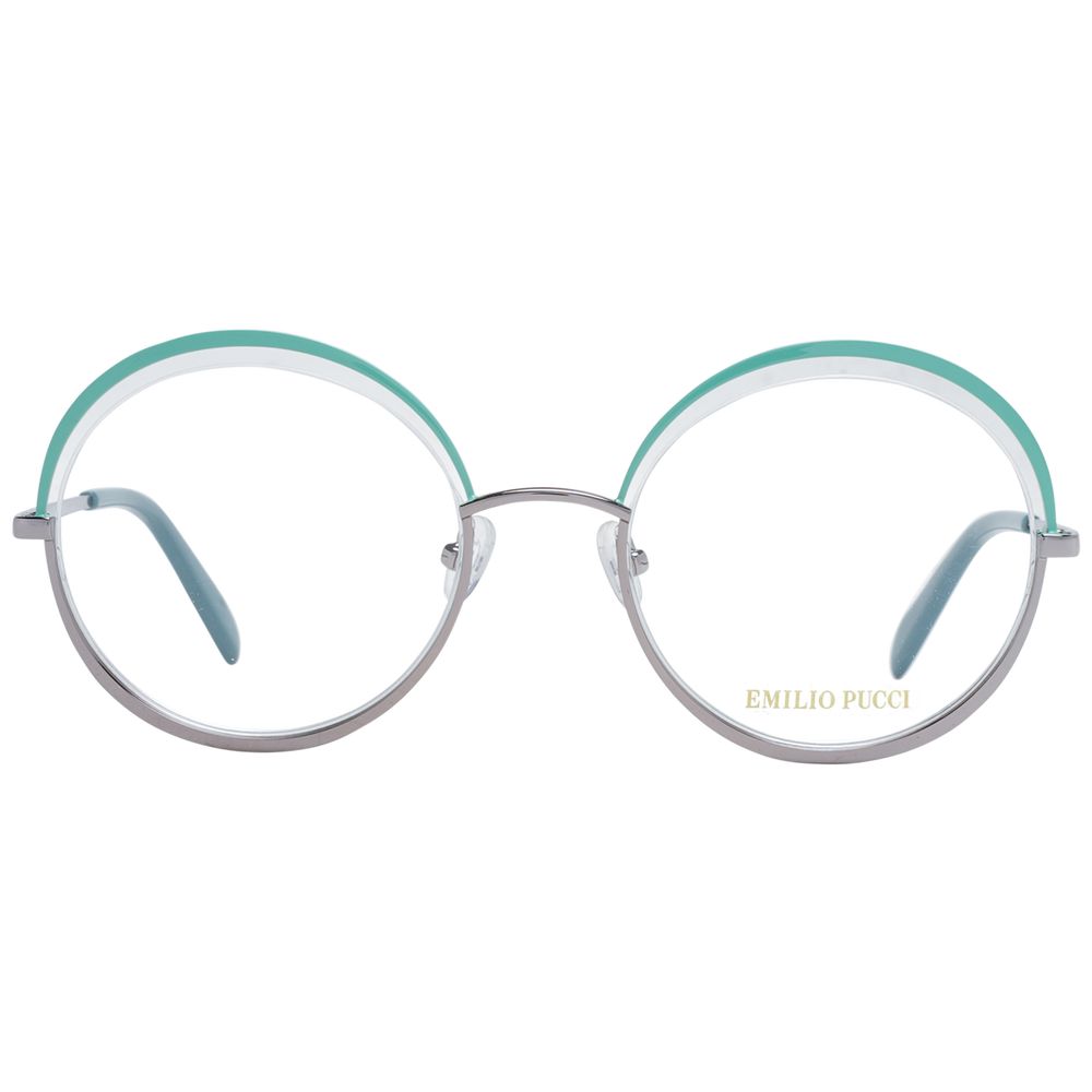 Emilio Pucci bicolor metal eyeglass frames with sleek design and stylish color contrast for a sophisticated look.