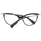 Max Mara black plastic glasses frames with sleek design and clear lenses, stylish eyewear for everyday wear.