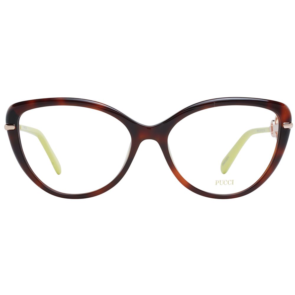 Emilio Pucci Brown Plastic Glasses Frames