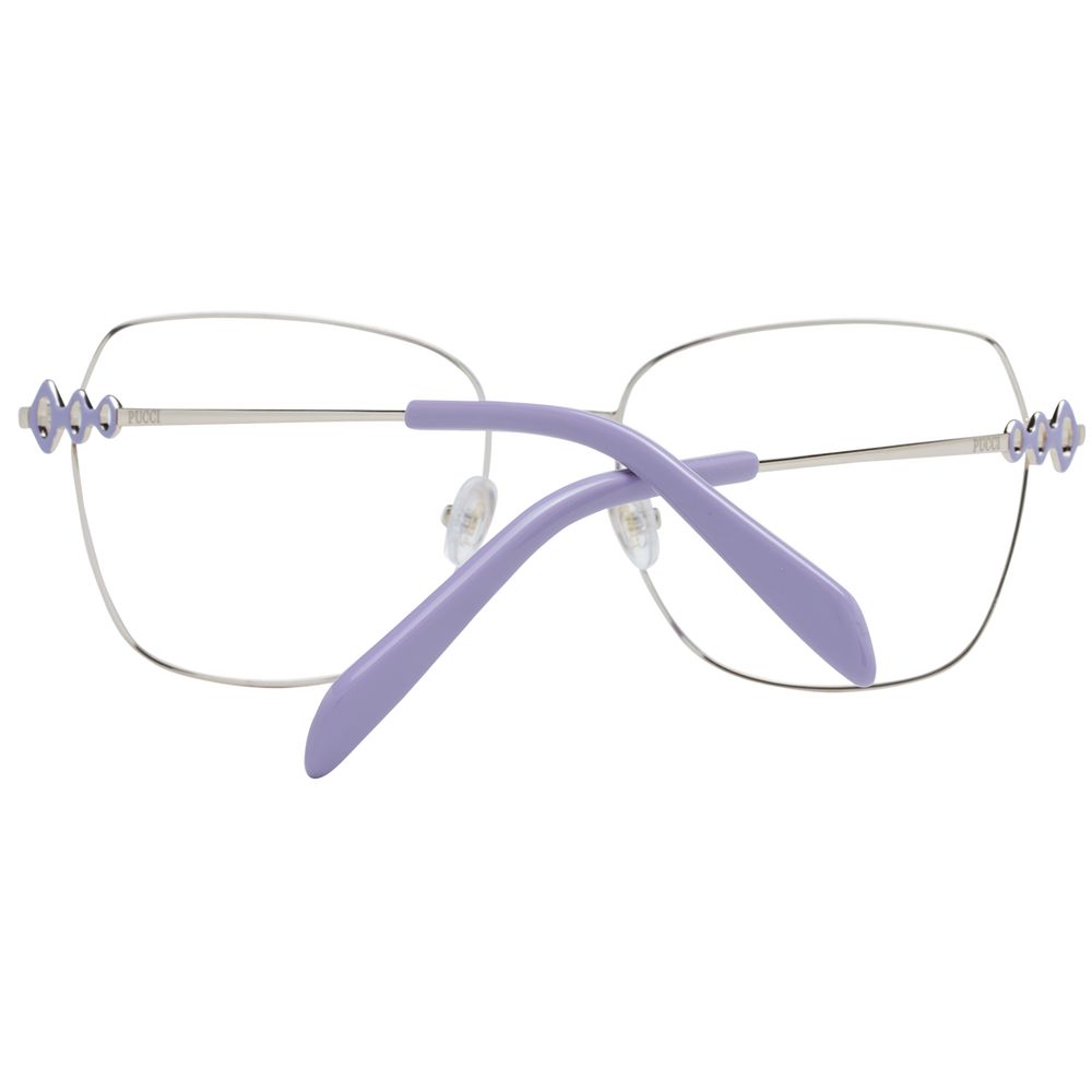 Emilio Pucci blue metal glasses frames with sleek design and clear lenses, stylish eyewear for a modern look.