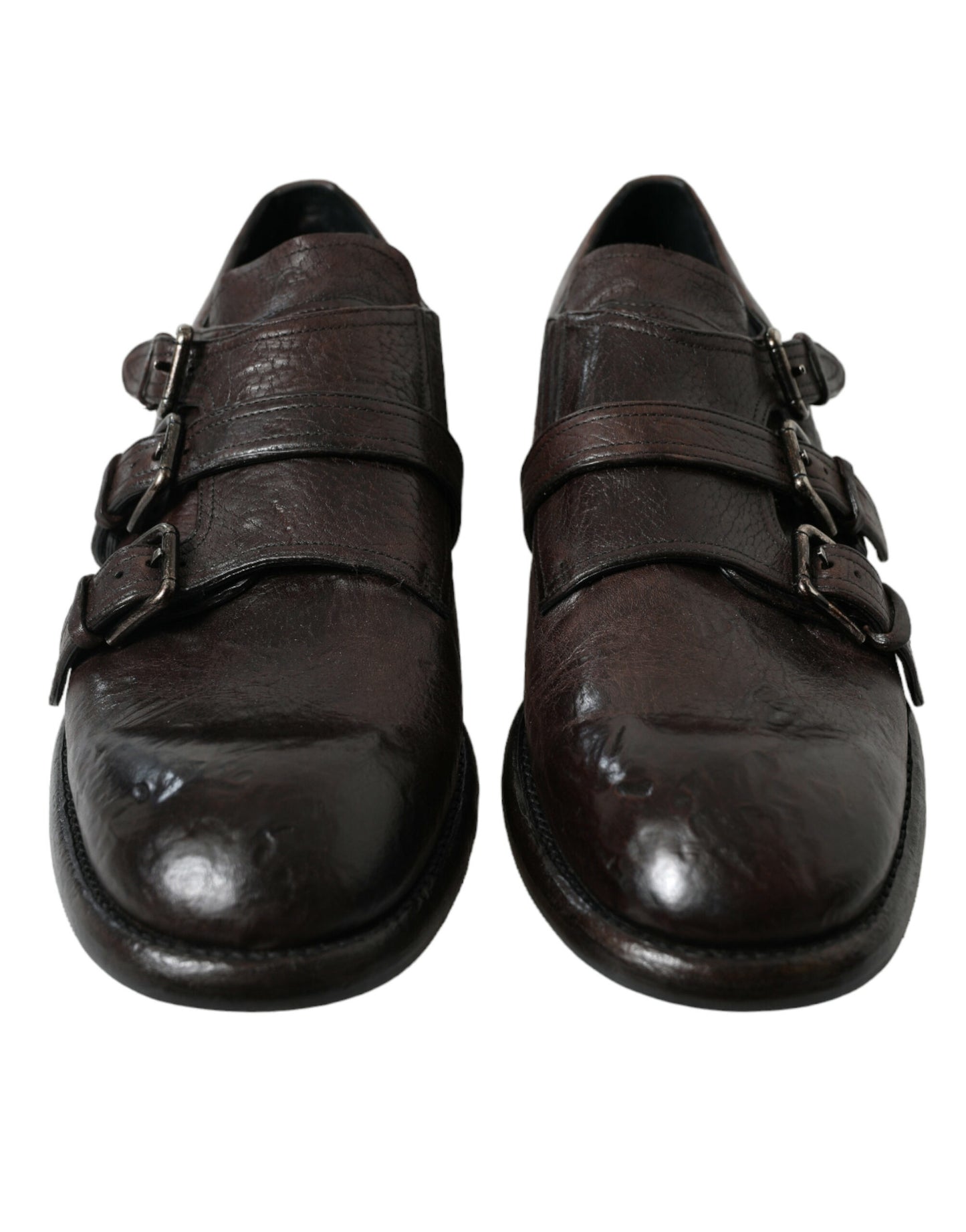 Dolce & Gabbana Brown Leather Strap Formal Dress Shoes Dolce & Gabbana