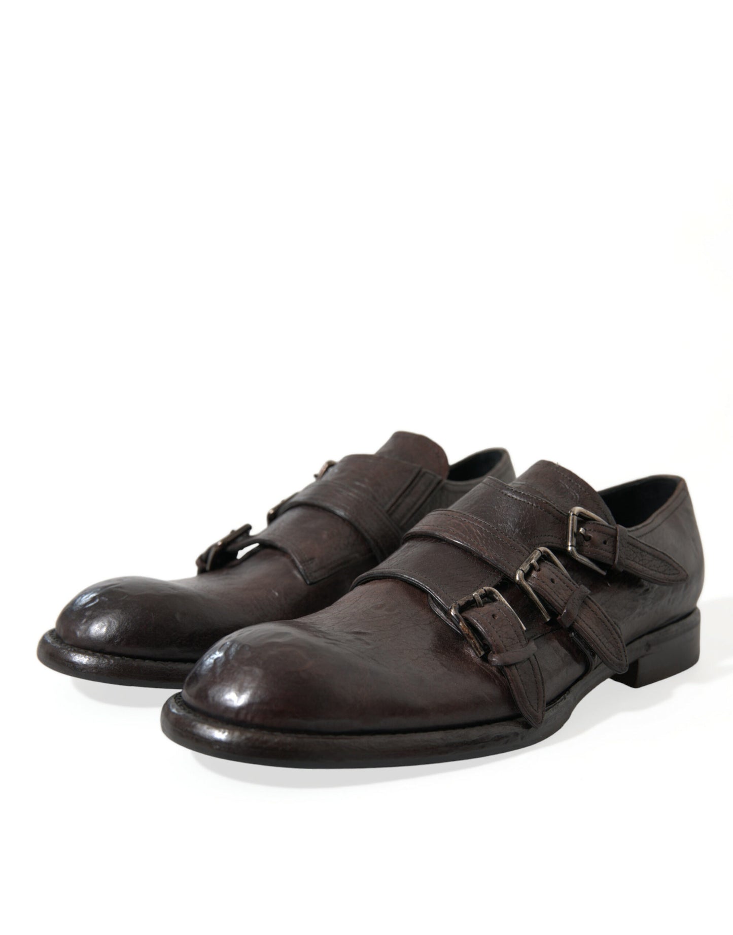 Dolce & Gabbana Brown Leather Strap Formal Dress Shoes Dolce & Gabbana