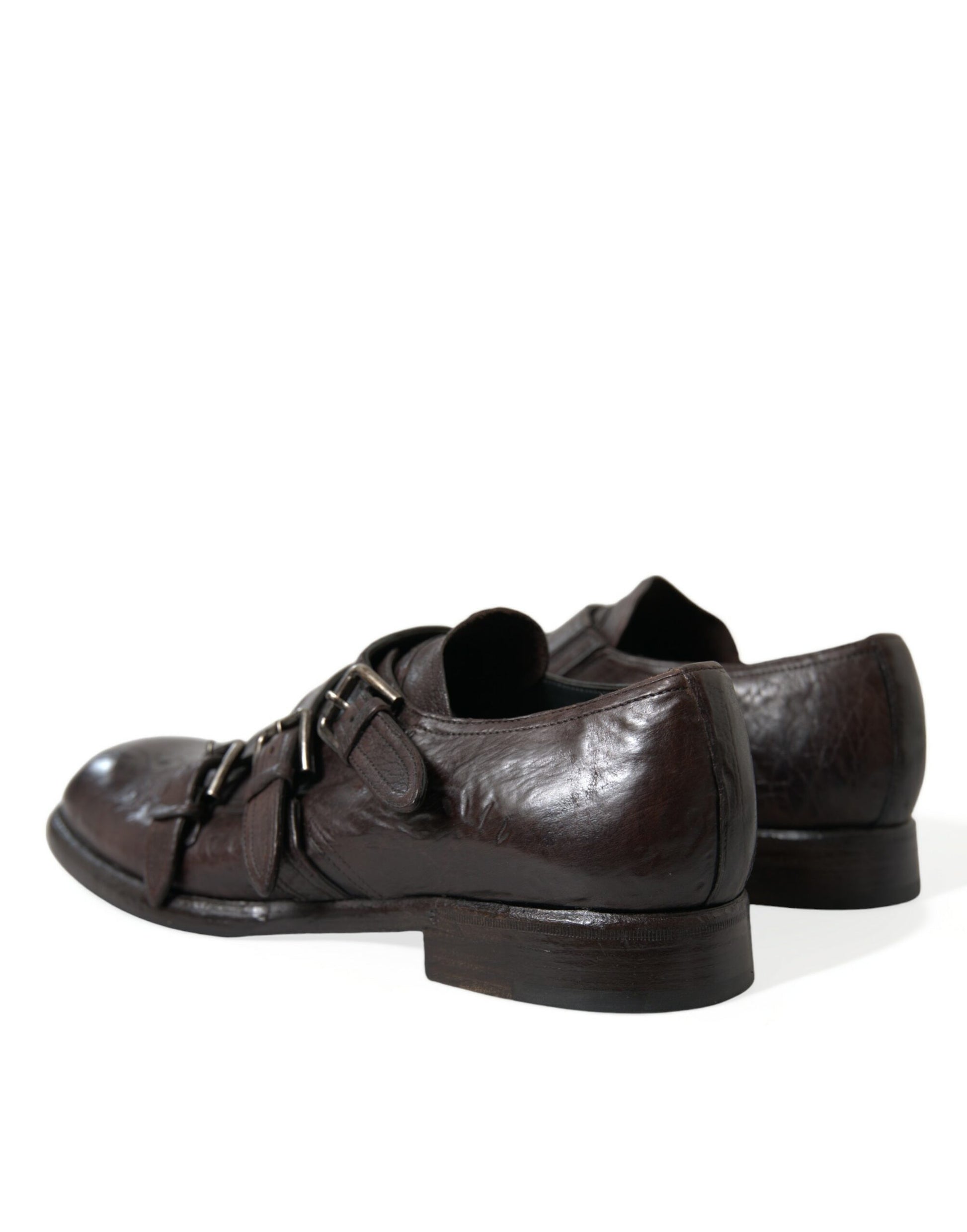 Dolce & Gabbana Brown Leather Strap Formal Dress Shoes Dolce & Gabbana