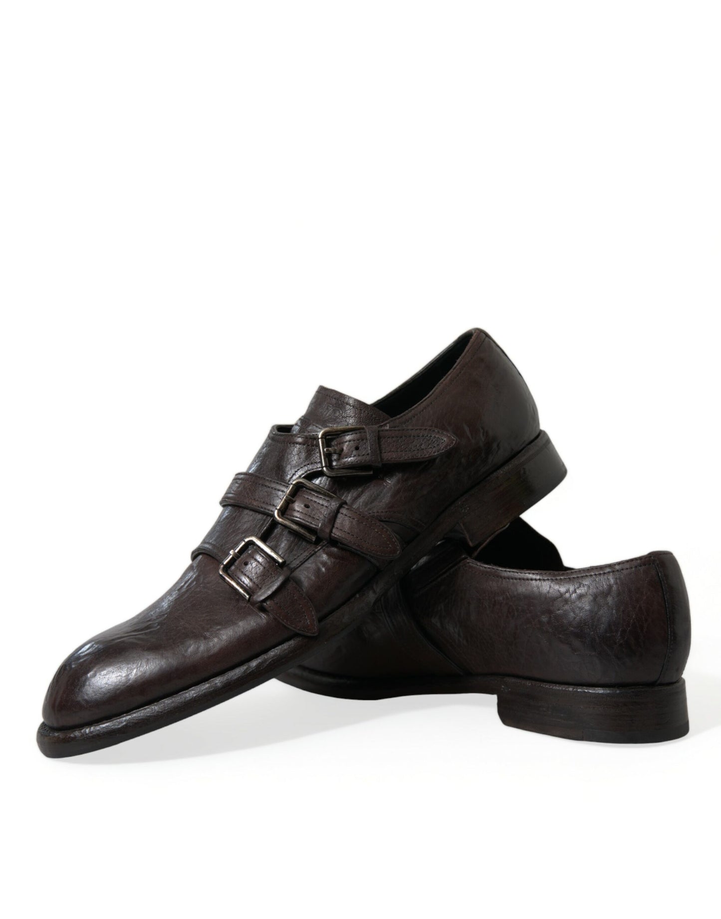 Dolce & Gabbana Brown Leather Strap Formal Dress Shoes Dolce & Gabbana