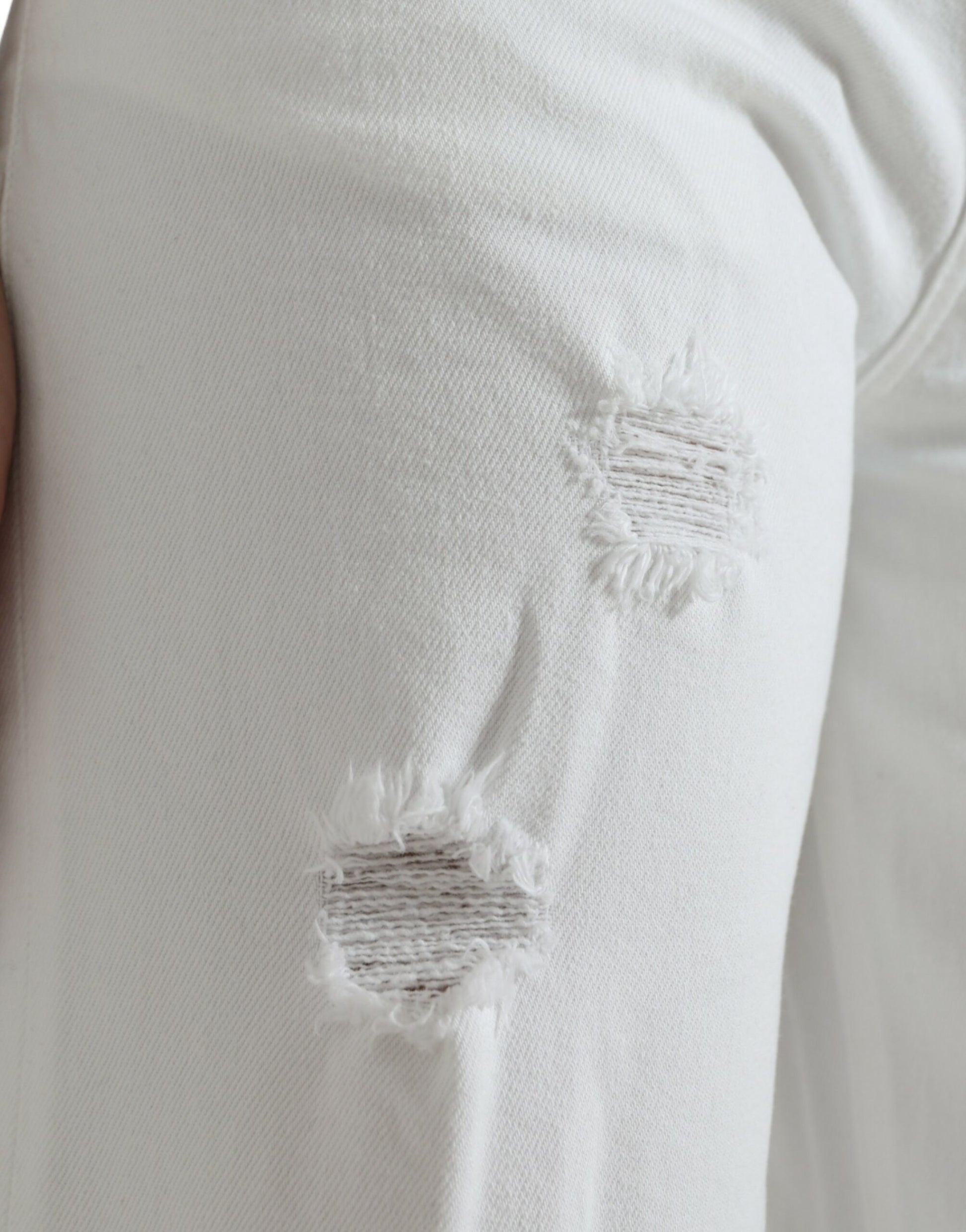 Dolce & Gabbana White Cotton Cropped Wide Leg Denim Jeans Dolce & Gabbana