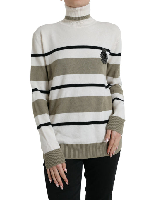 Dolce & Gabbana Multicolor Stripe Wool Logo Pullover Sweater Dolce & Gabbana
