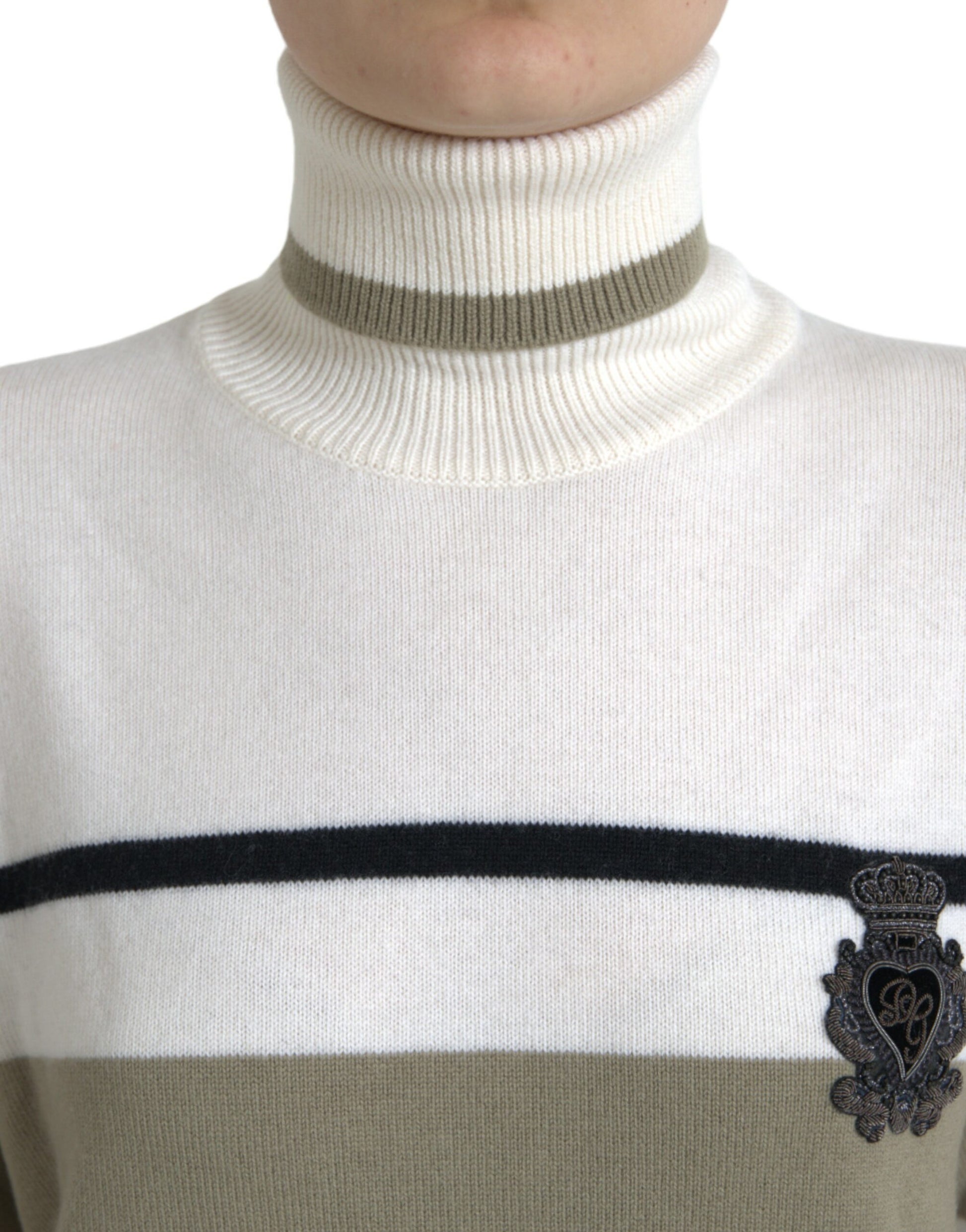 Dolce & Gabbana Multicolor Stripe Wool Logo Pullover Sweater Dolce & Gabbana