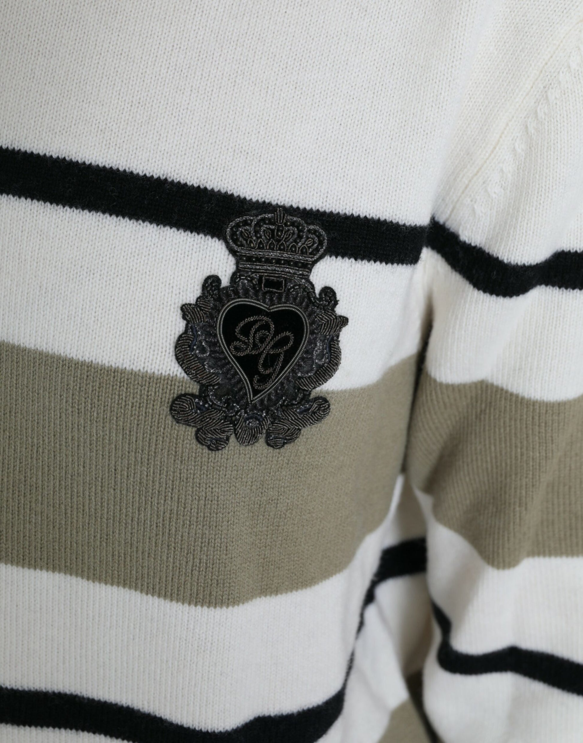 Dolce & Gabbana Multicolor Stripe Wool Logo Pullover Sweater Dolce & Gabbana