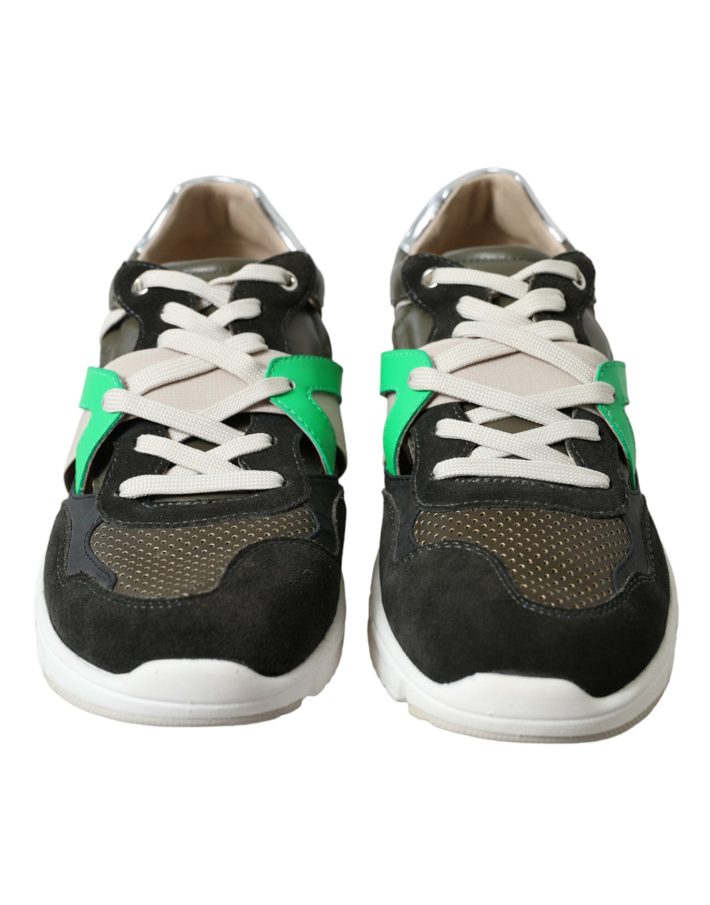 Dolce & Gabbana Multicolor Leather Suede Low Top Sneakers Shoes Dolce & Gabbana