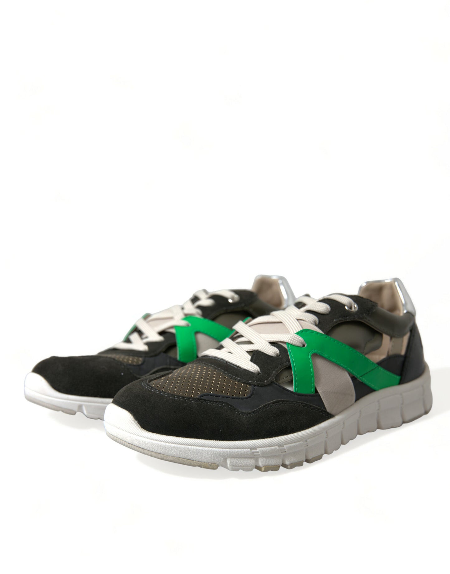 Dolce & Gabbana Multicolor Leather Suede Low Top Sneakers Shoes Dolce & Gabbana