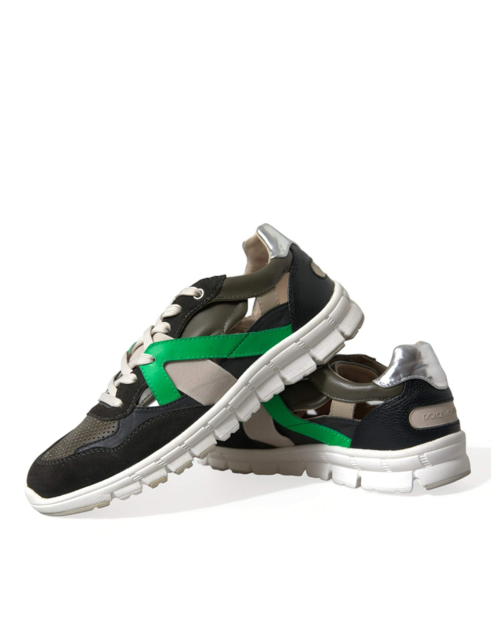 Dolce & Gabbana Multicolor Leather Suede Low Top Sneakers Shoes Dolce & Gabbana
