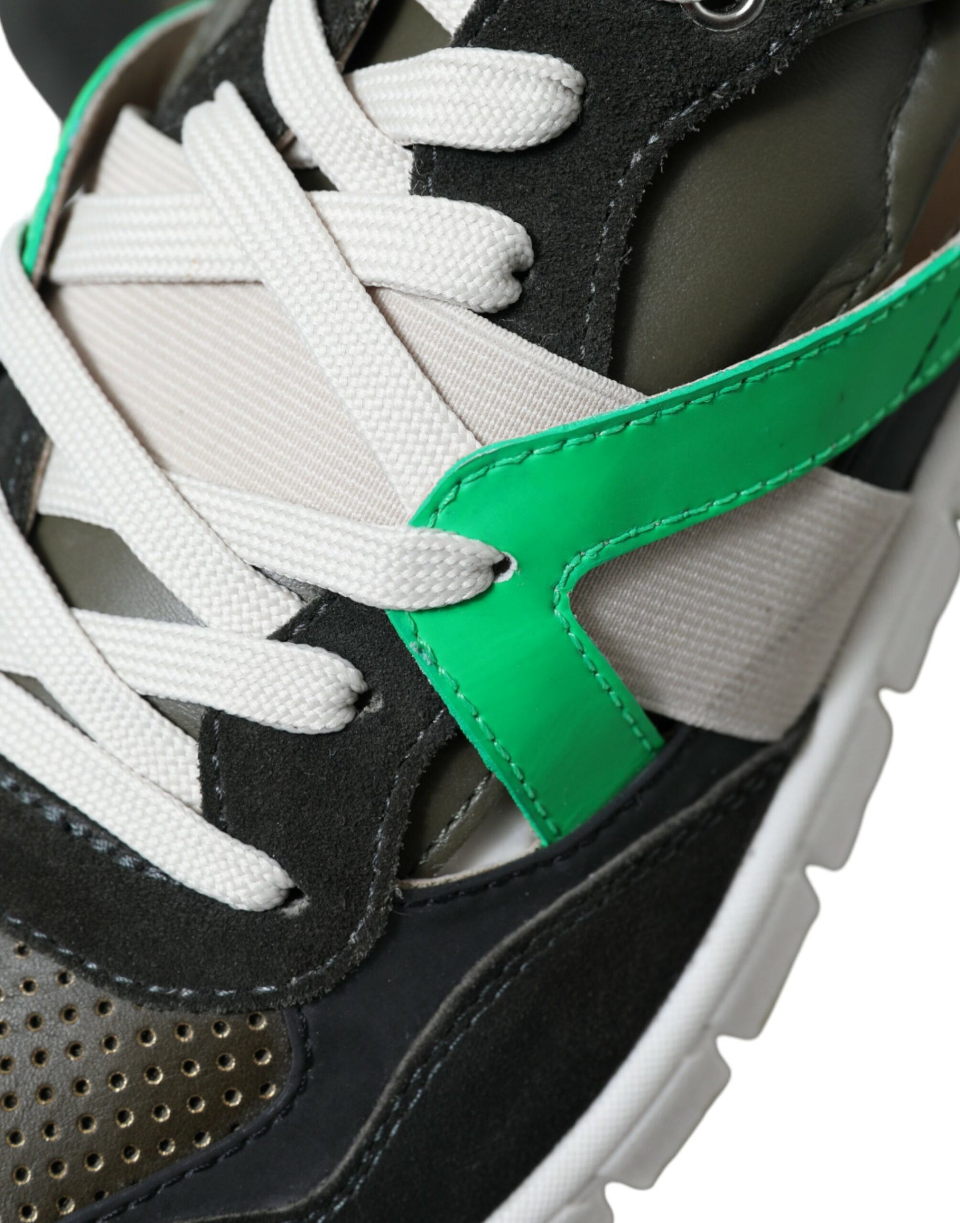 Dolce & Gabbana Multicolor Leather Suede Low Top Sneakers Shoes Dolce & Gabbana