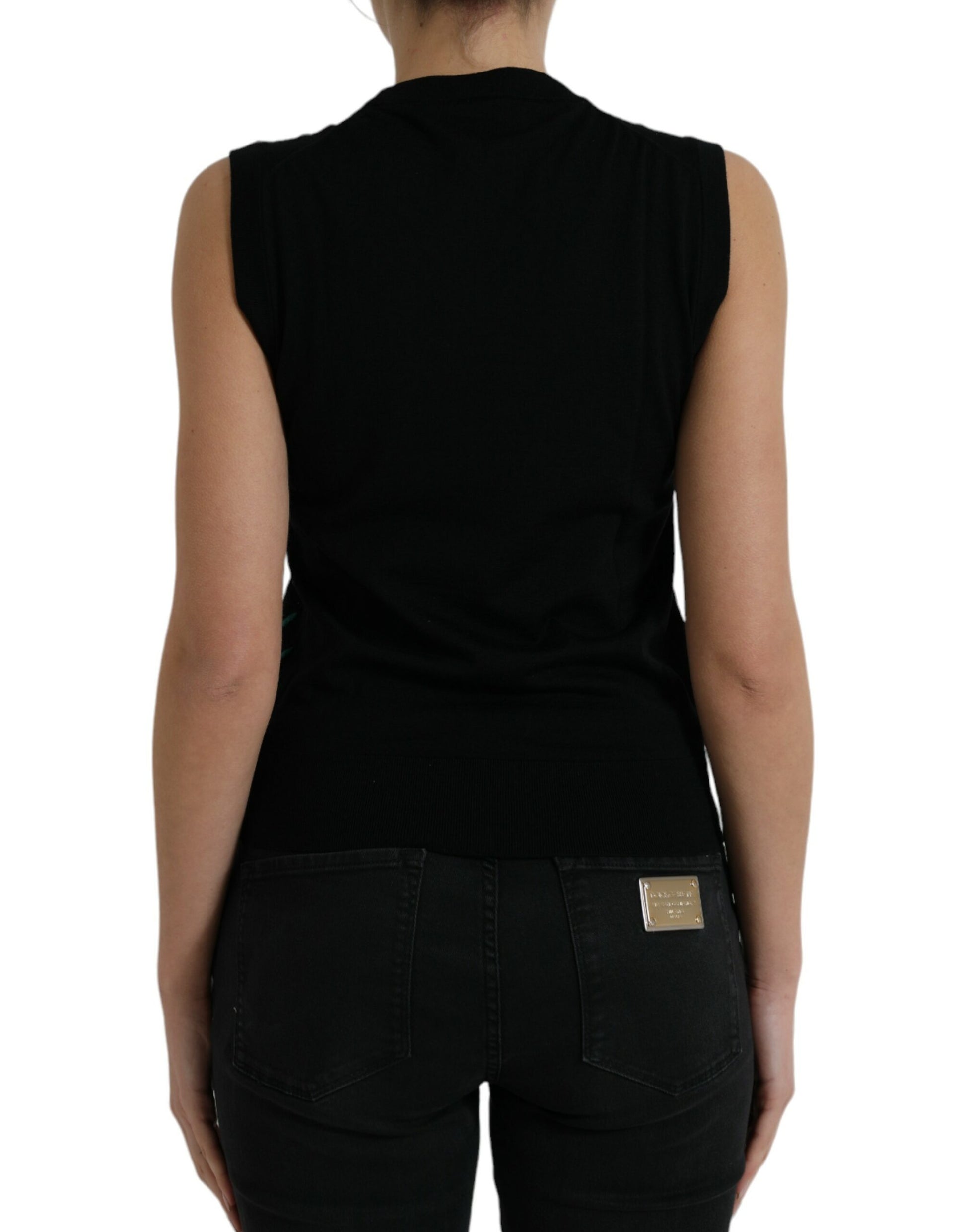 Dolce & Gabbana Black Jungle Crew Neck Sleeveless Tank Top Dolce & Gabbana