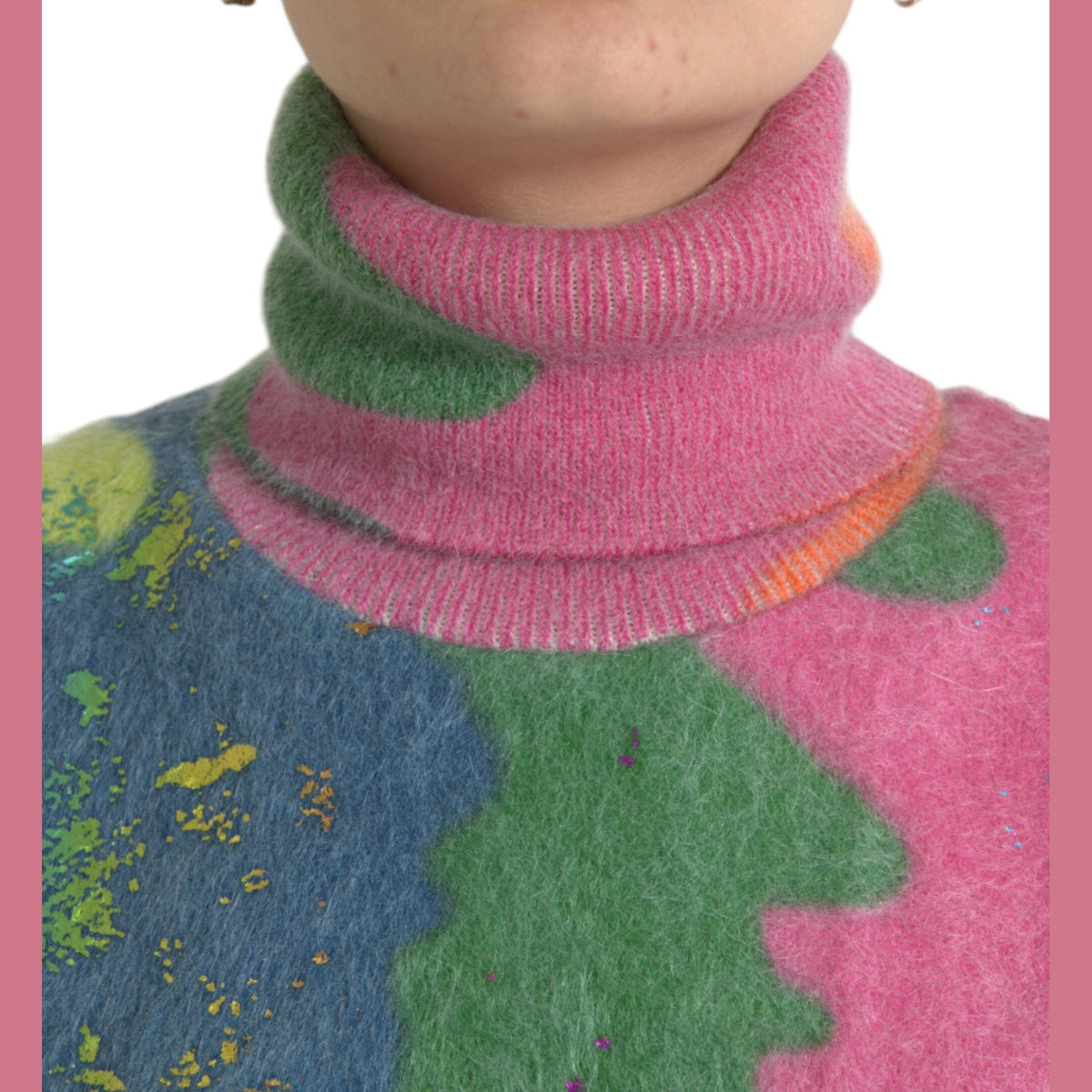 Dolce & Gabbana Multicolor Mohair Turtleneck Pullover Sweater