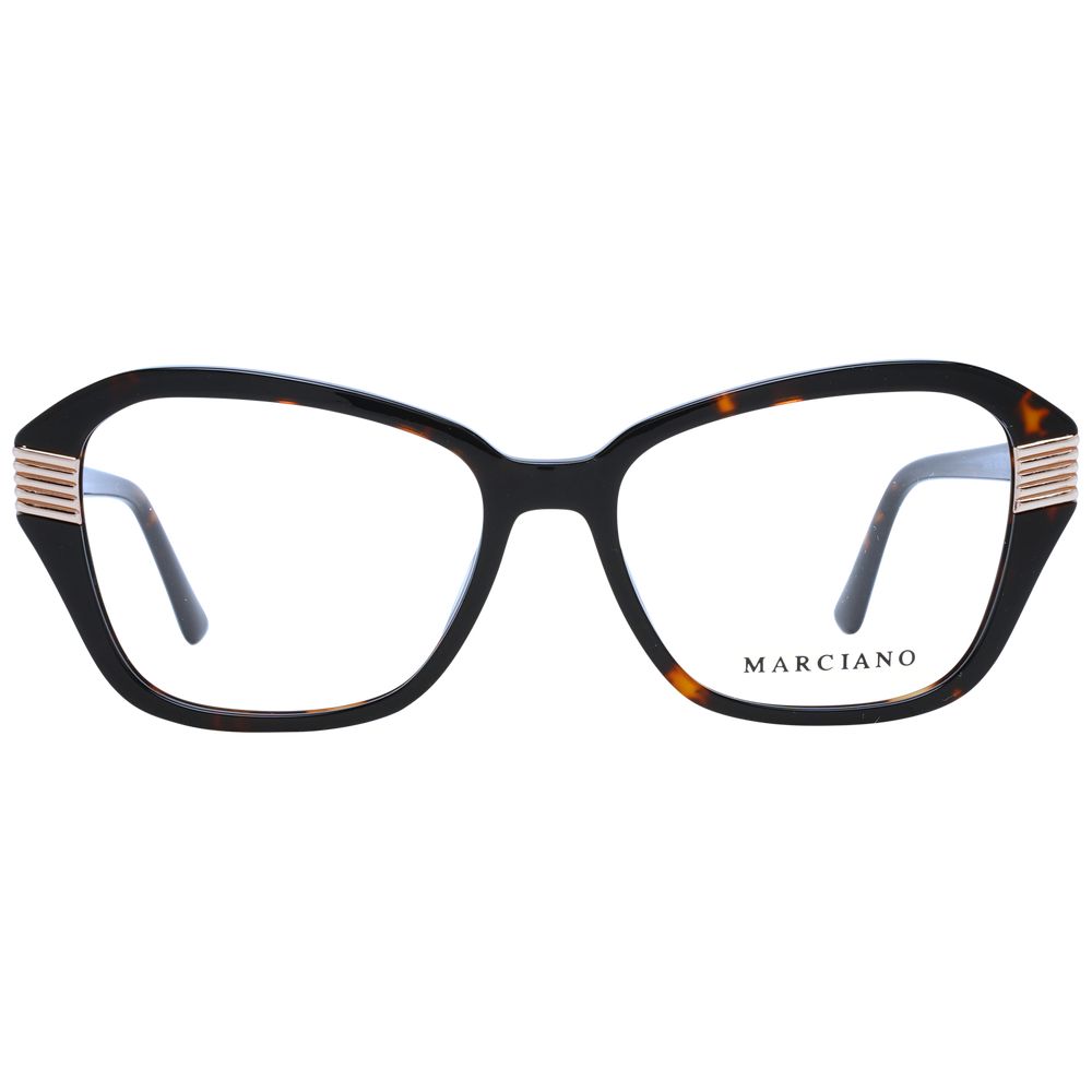 Marciano by Guess brown plastic glasses frames with rounded lenses, stylish and lightweight eyewear for everyday wear.
