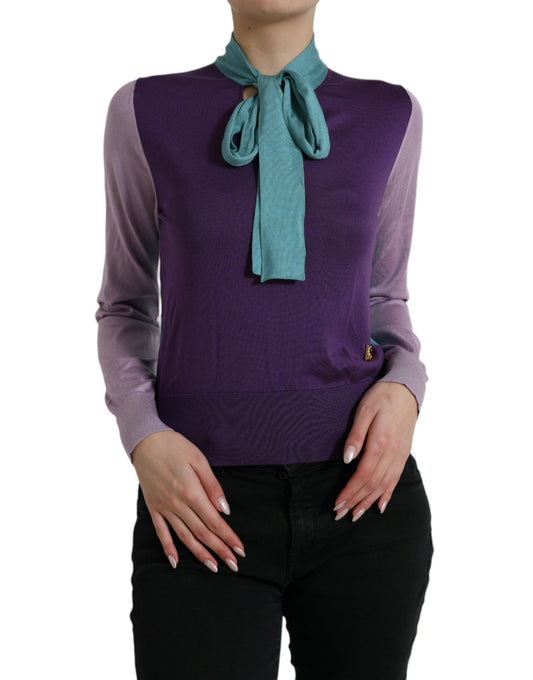 Dolce & Gabbana Multicolor Bow Fastening Pullover Sweater Dolce & Gabbana
