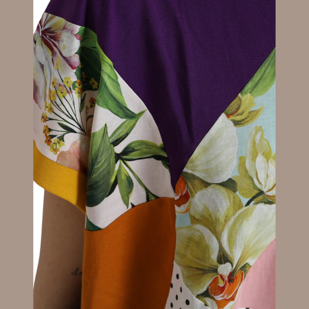 Dolce & Gabbana Multicolor Patchwork Cotton Silk Blouse Top