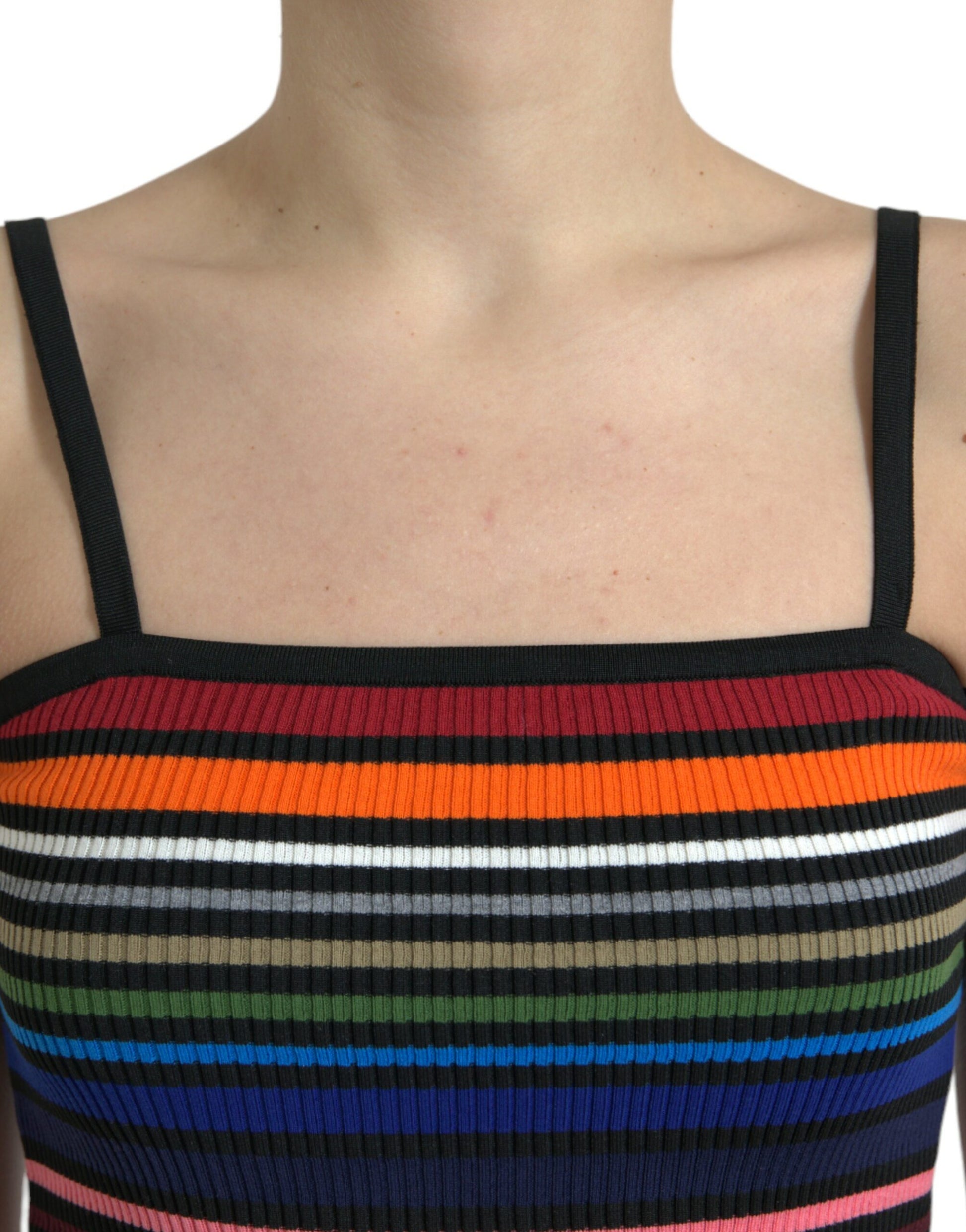 Dolce & Gabbana Multicolor Stripes Spaghetti Strap Tank Top Dolce & Gabbana