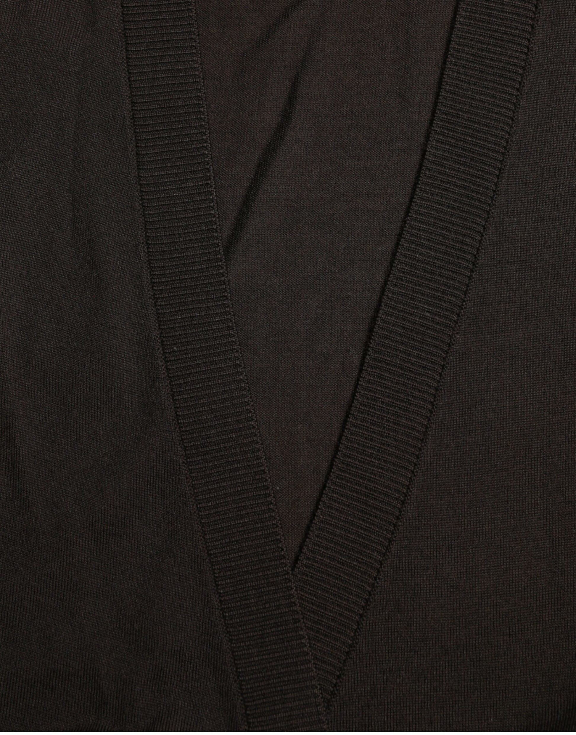Dolce & Gabbana Black Wool V-neck Crossed Cardigan Sweater Dolce & Gabbana