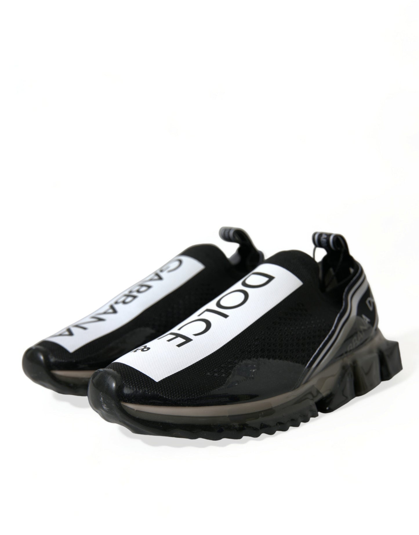 Dolce & Gabbana Black White Slip On Sneakers Sorrento Shoes Dolce & Gabbana