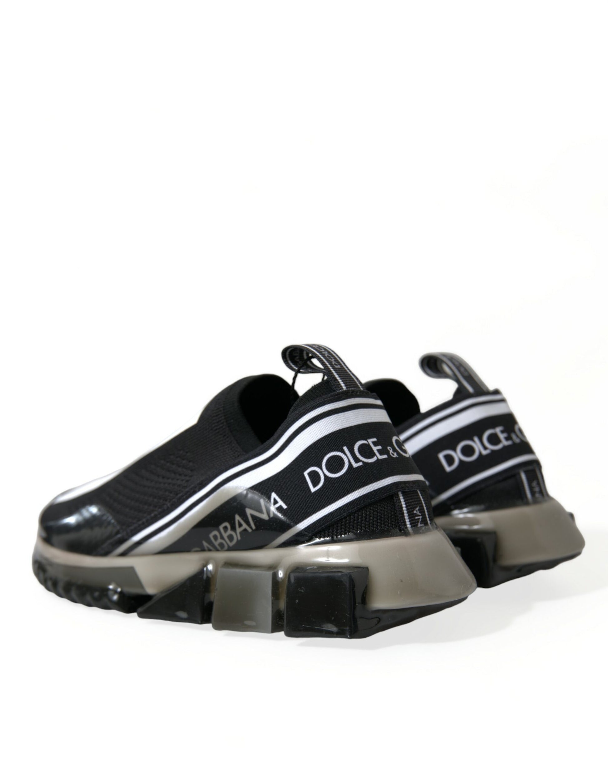 Dolce & Gabbana Black White Slip On Sneakers Sorrento Shoes Dolce & Gabbana