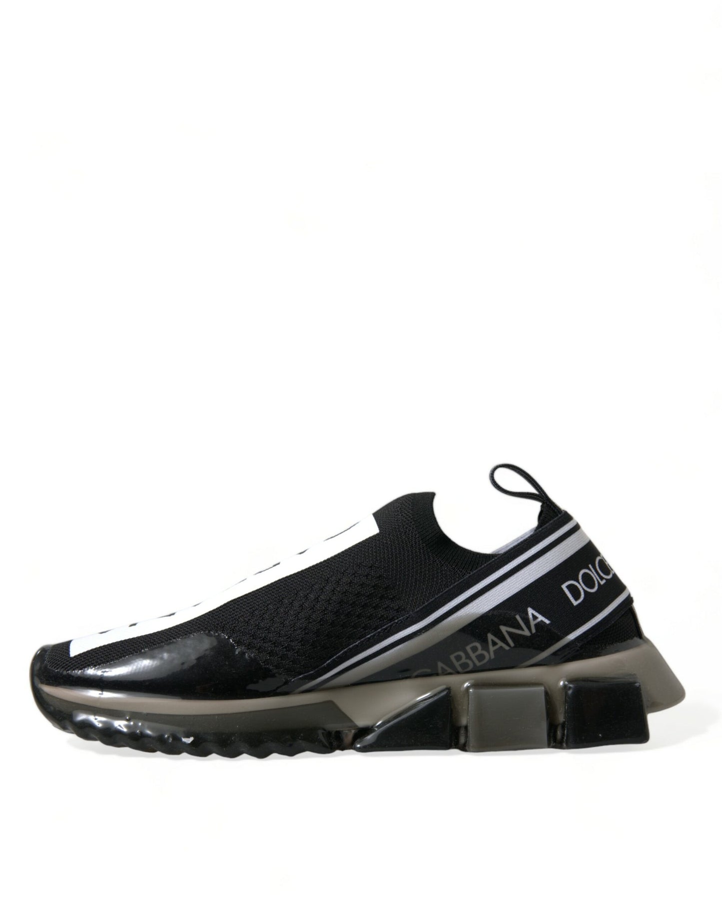 Dolce & Gabbana Black White Slip On Sneakers Sorrento Shoes Dolce & Gabbana