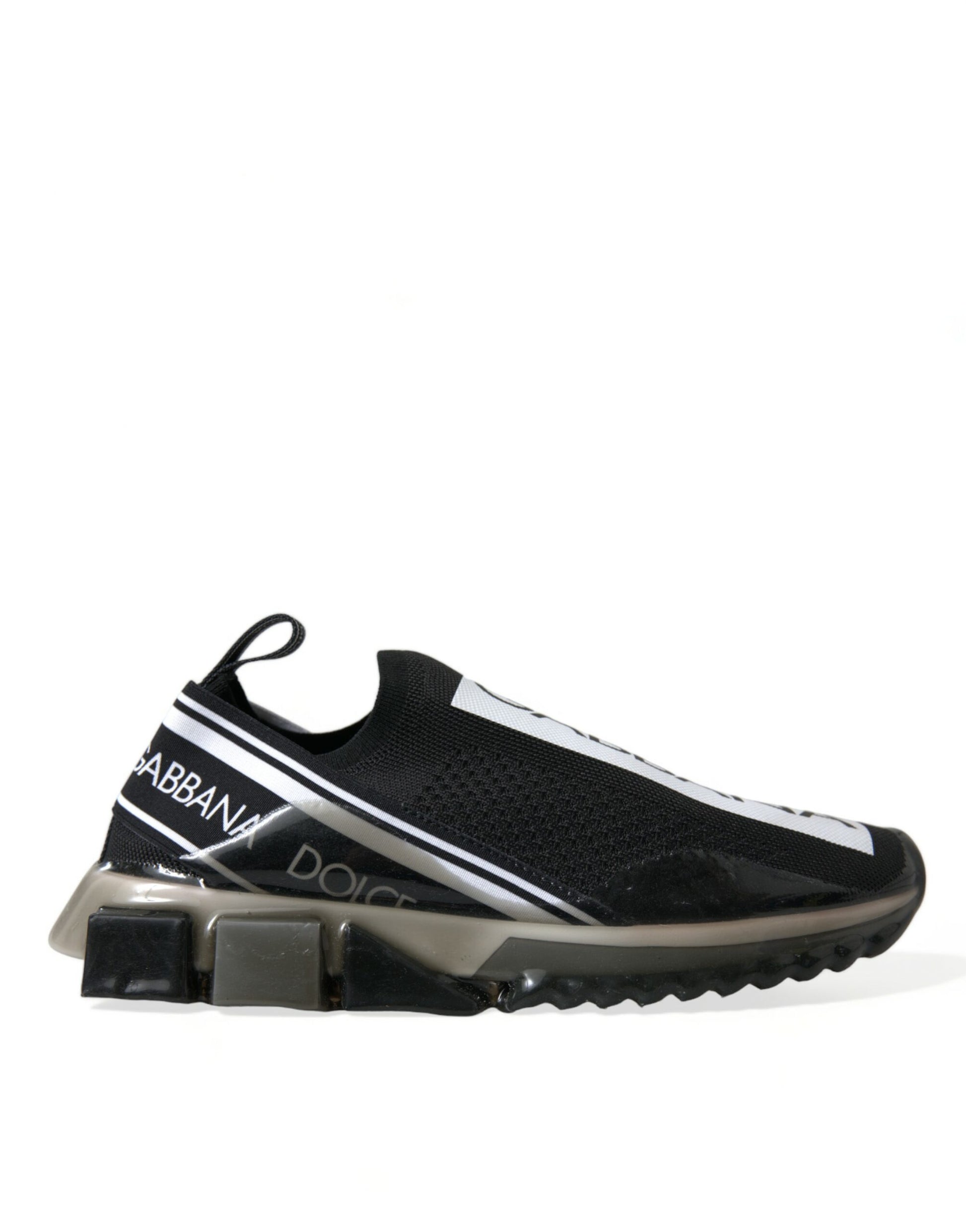 Dolce & Gabbana Black White Slip On Sneakers Sorrento Shoes Dolce & Gabbana