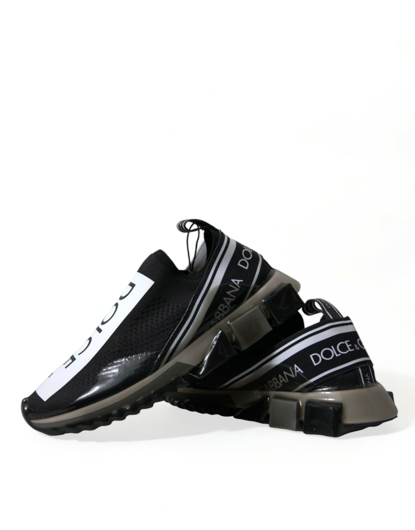 Dolce & Gabbana Black White Slip On Sneakers Sorrento Shoes Dolce & Gabbana