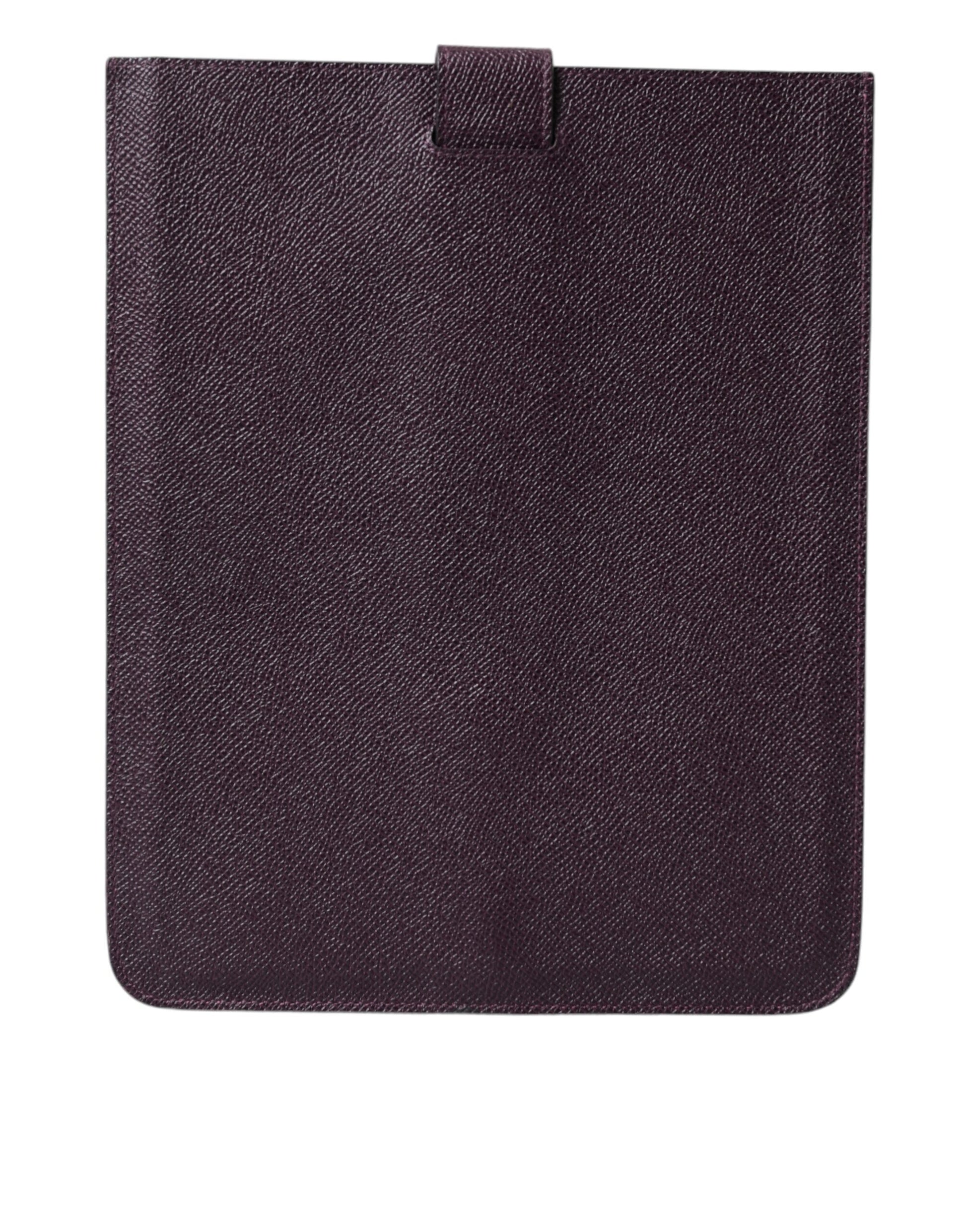 Dolce & Gabbana Dark Brown Leather Logo Plaque Cover Sleeve Tablet Case Dolce & Gabbana