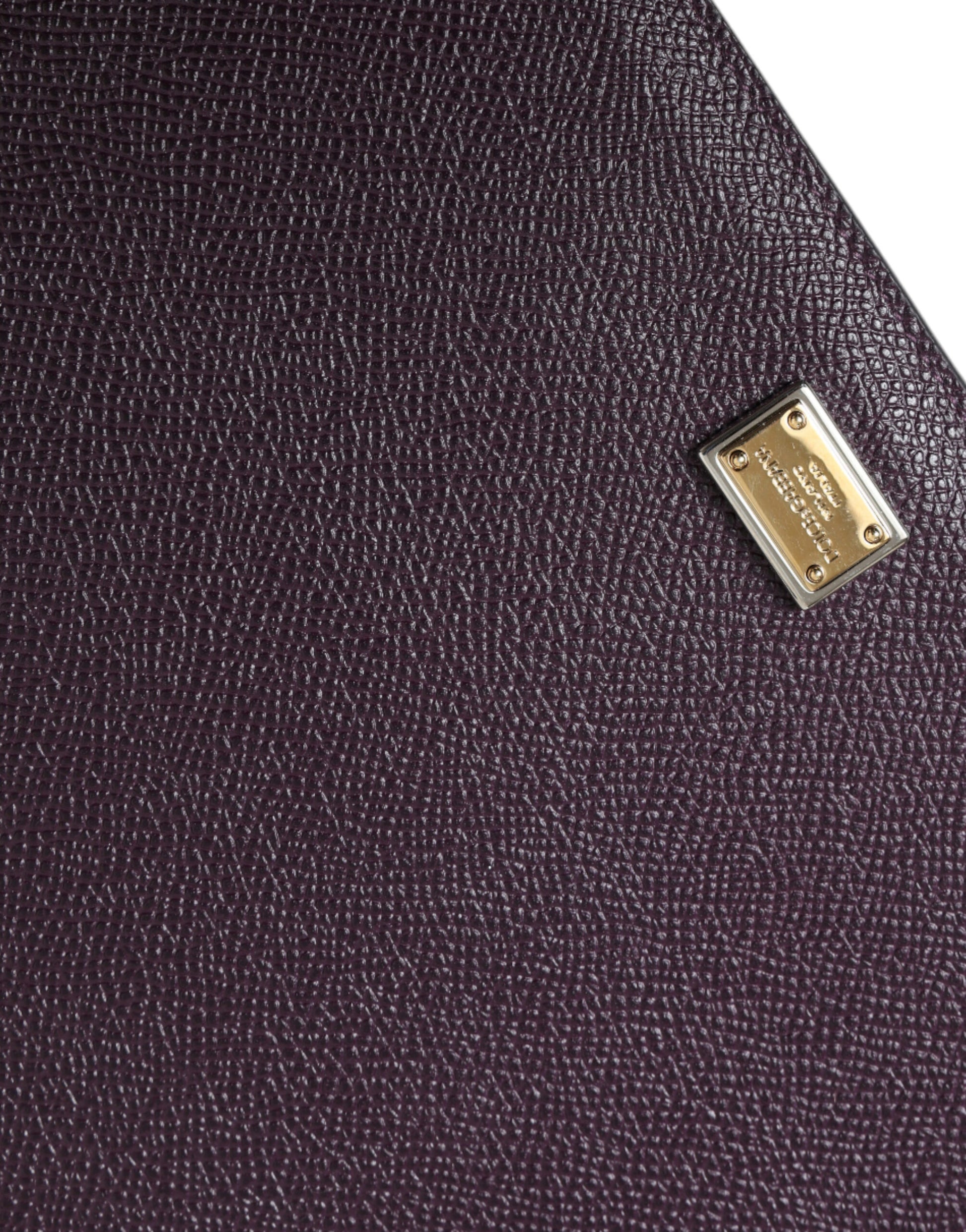 Dolce & Gabbana Dark Brown Leather Logo Plaque Cover Sleeve Tablet Case Dolce & Gabbana