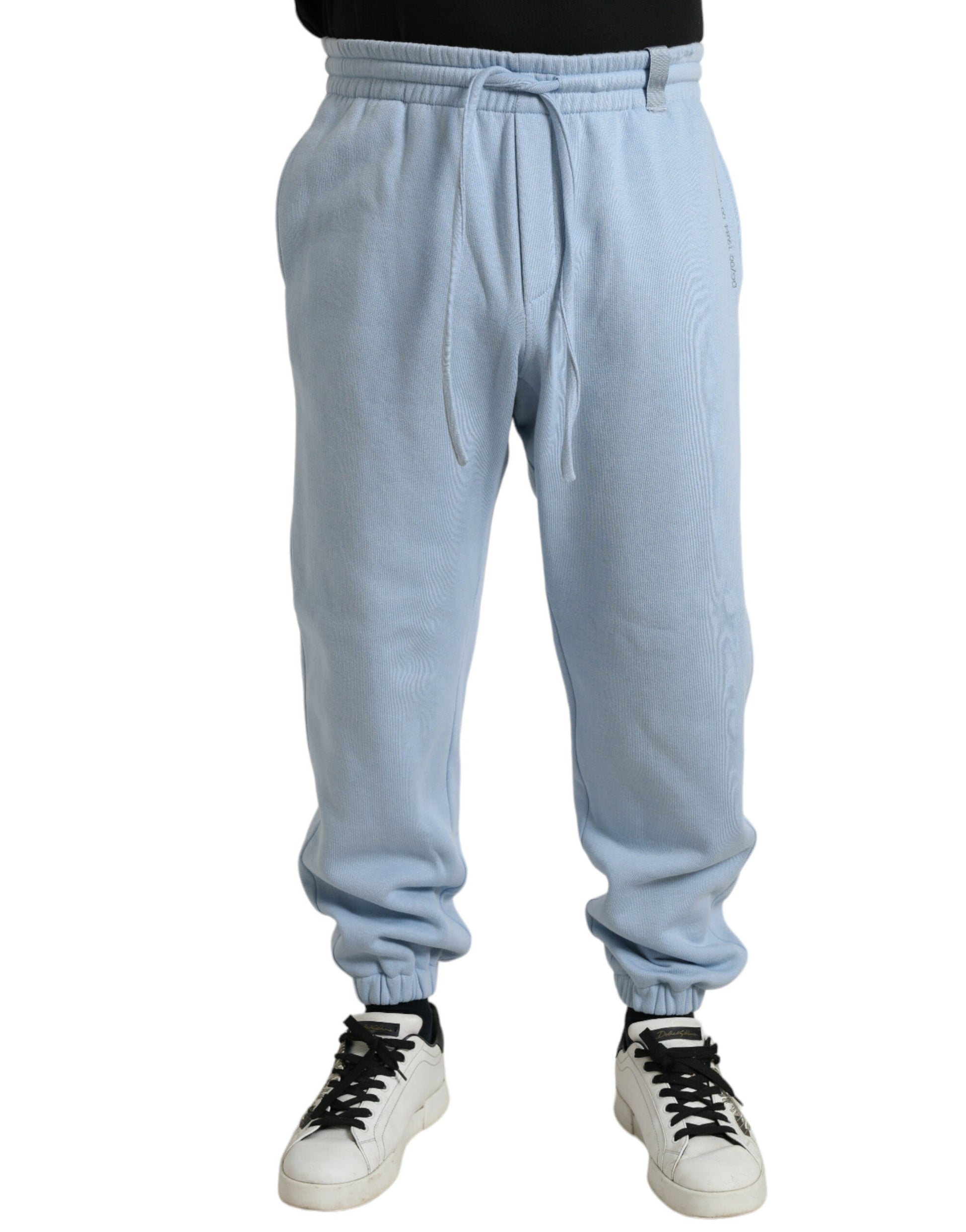 Dolce & Gabbana Light Blue Cotton Sweatpants Men Jogger Pants Dolce & Gabbana