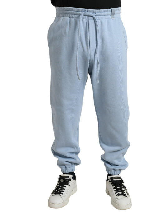 Dolce & Gabbana Light Blue Cotton Sweatpants Men Jogger Pants Dolce & Gabbana